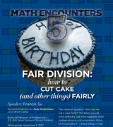 2017 November 1 — “Fair Division: How to Cut Cakes (and other things) Fairly” with Francis Su